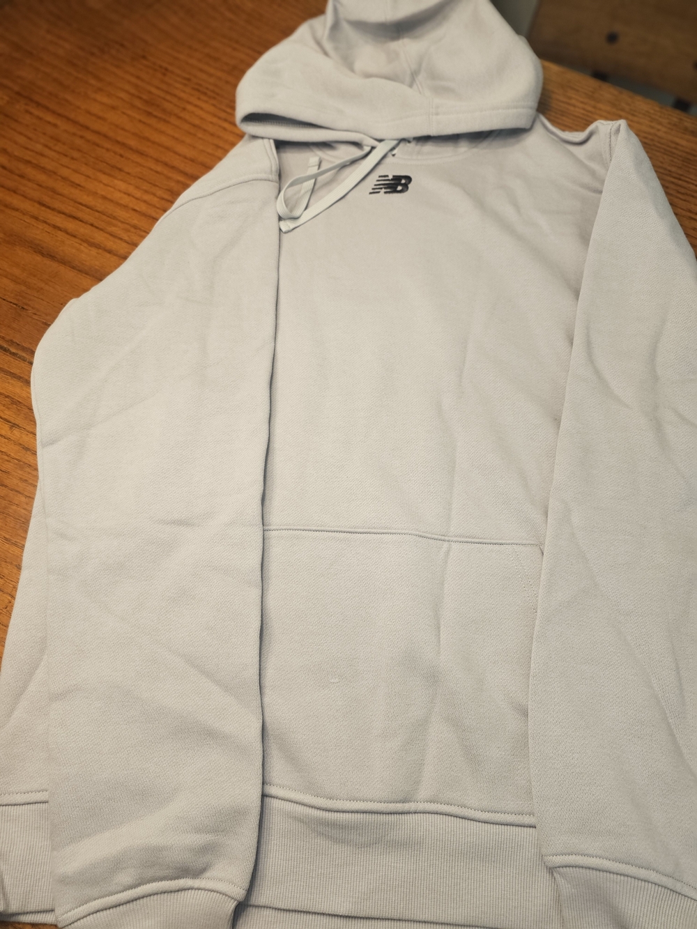 New Balance Men's Light Gray Crewneck Hoodie with Small Chest Logo